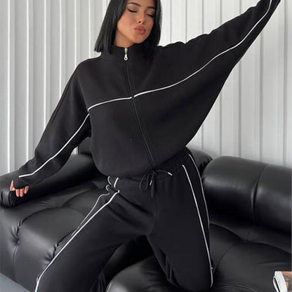 Damen Sportliches Zweiteiler-Set Sweatshirt und Hose Eveloria