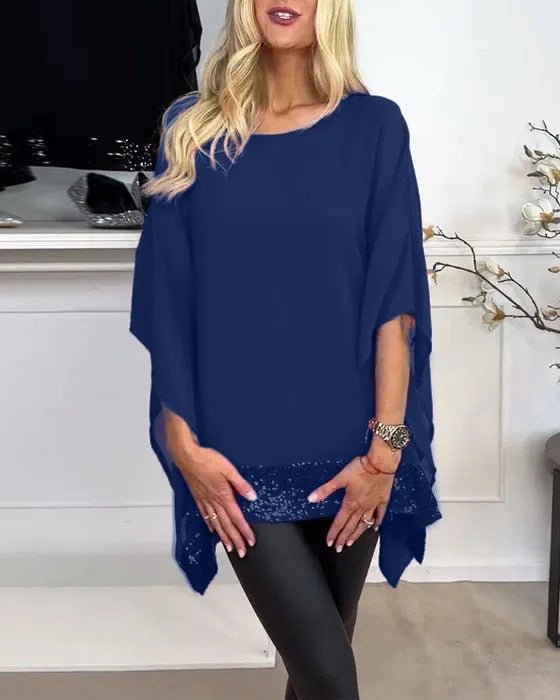 Damen Poncho-Oberteil Spitze Elegant