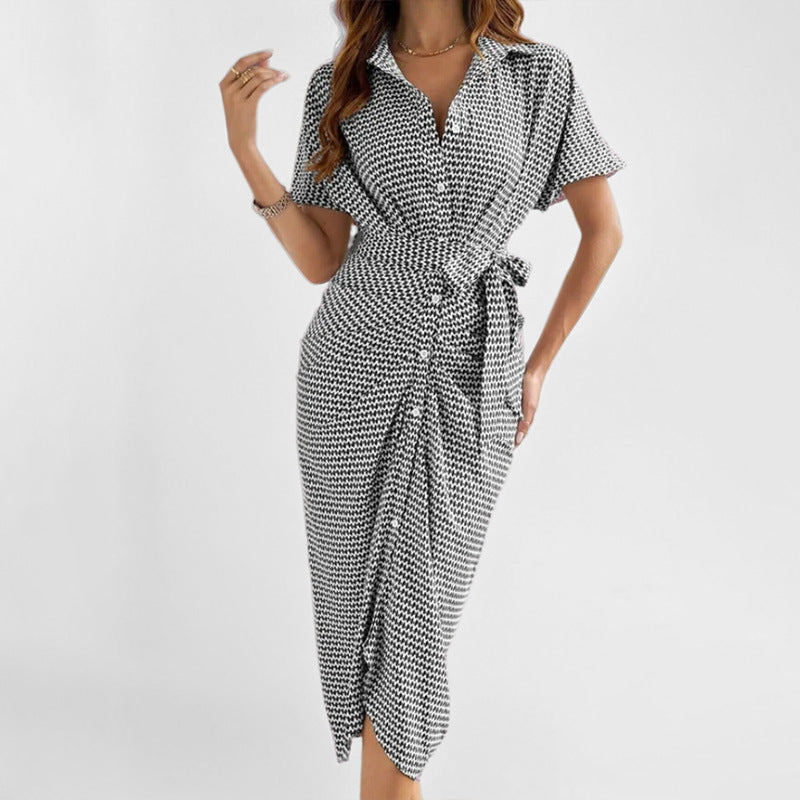 Damen Hemdblusenkleid Tailliert Eveloria - Eveloria