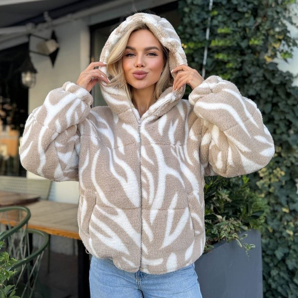 Damen Fleecejacke Kuschelig Muster Eveloria - Eveloria