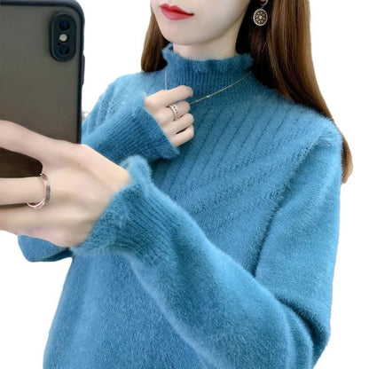 Damen Rollkragenpullover Strukturiertes Design Eveloria