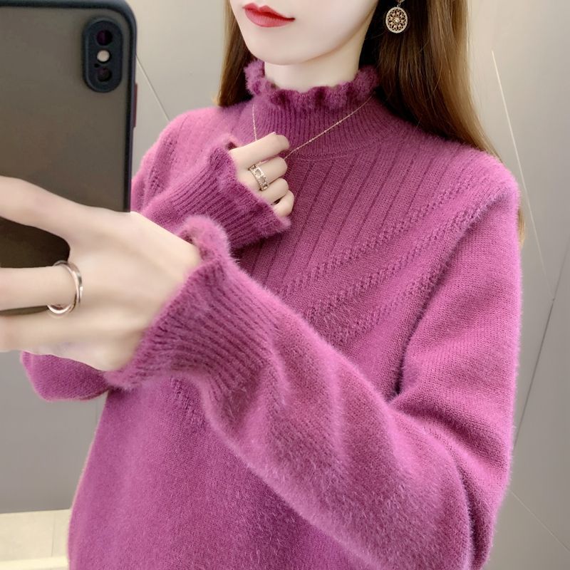 Damen Rollkragenpullover Strukturiertes Design Eveloria