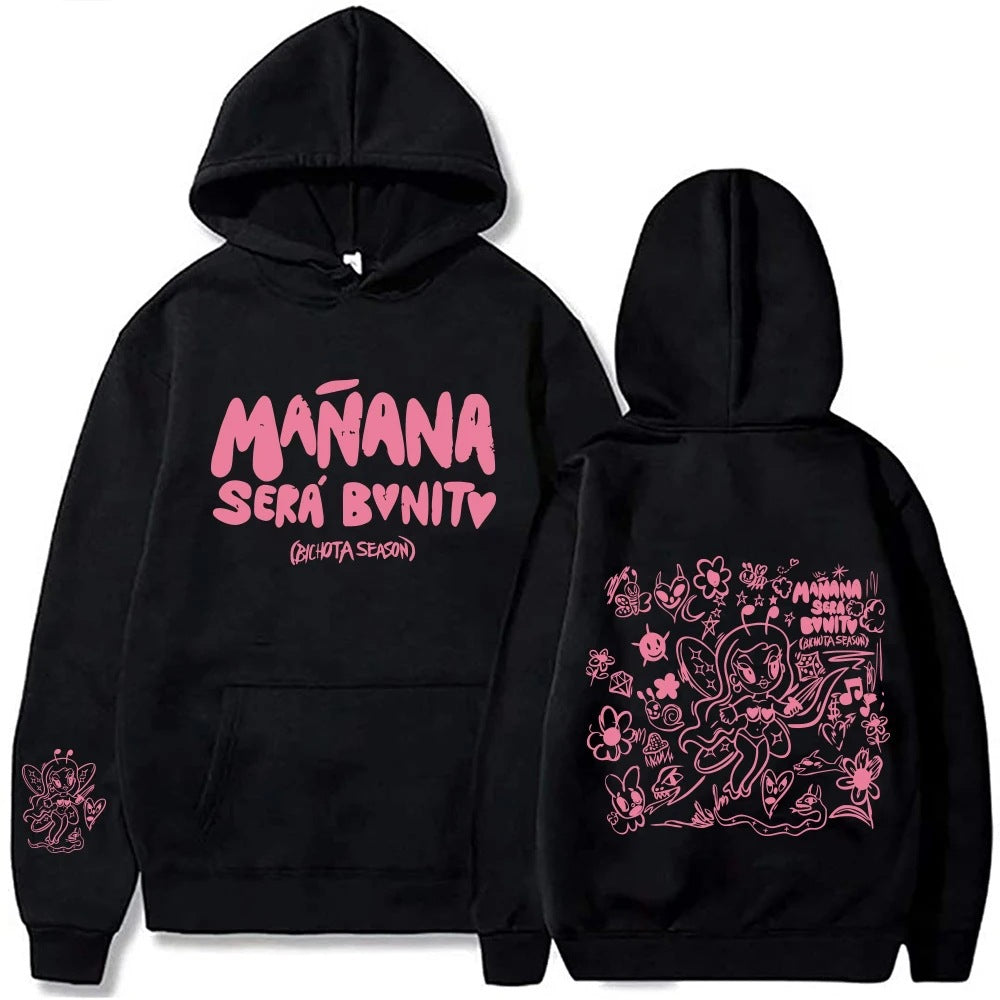 Damen Hoodie Kreativer Druck Kängurutasche Grau