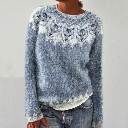 Damen Pullover Nordisches Muster Gemütlich Merino - Eveloria