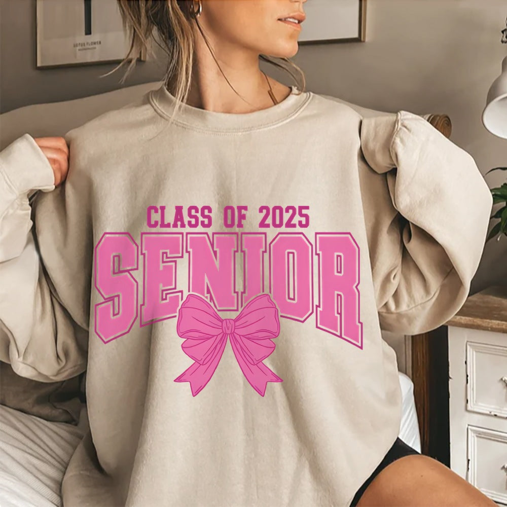 Damen Sweatshirt Abschlussjahr Schleifendesign Grau Eveloria