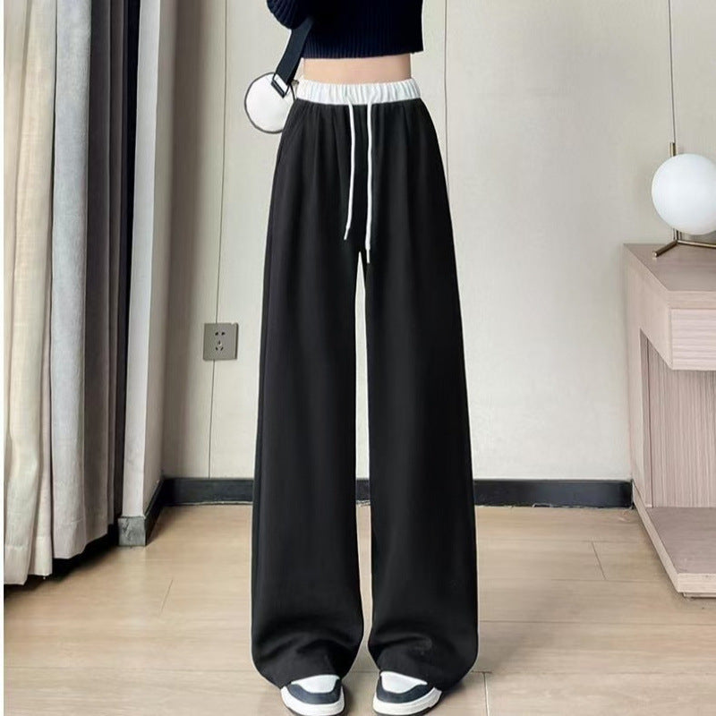 Damen Weite Hose Elastischer Bund Kordelzug Eveloria