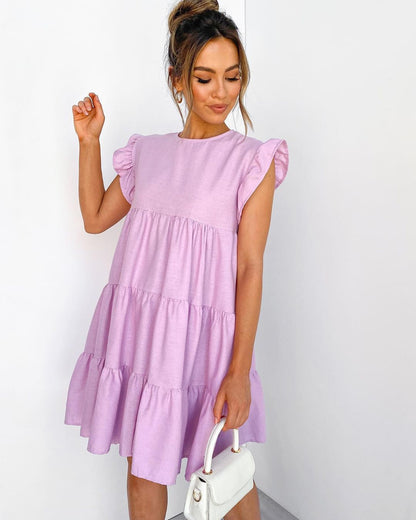 Damen Freizeitkleid Eveloria Baumwolle Sommerfarben