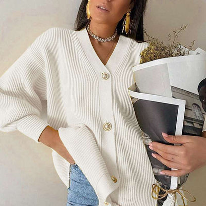Damen Oversized Strickjacke Eveloria Großgemeinte Wolljacke