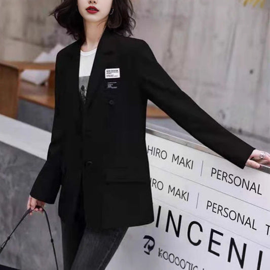 Damen Oversize Blazer Doppelt Belegt Elegant Schwarz Eveloria - Eveloria