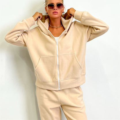 Damen Sweatjacke Weiches Innenfutter Funktioneller Reißverschluss