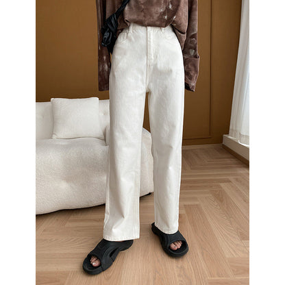 Damen Hochtaillierte Jeans Weites Bein Nachhaltiger Baumwollmix