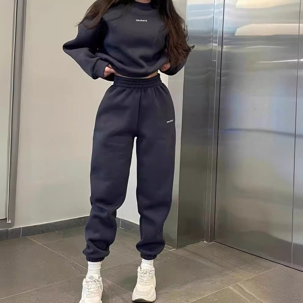 Damen Sweatanzug Oversized Elastisch Grau Eveloria - Eveloria