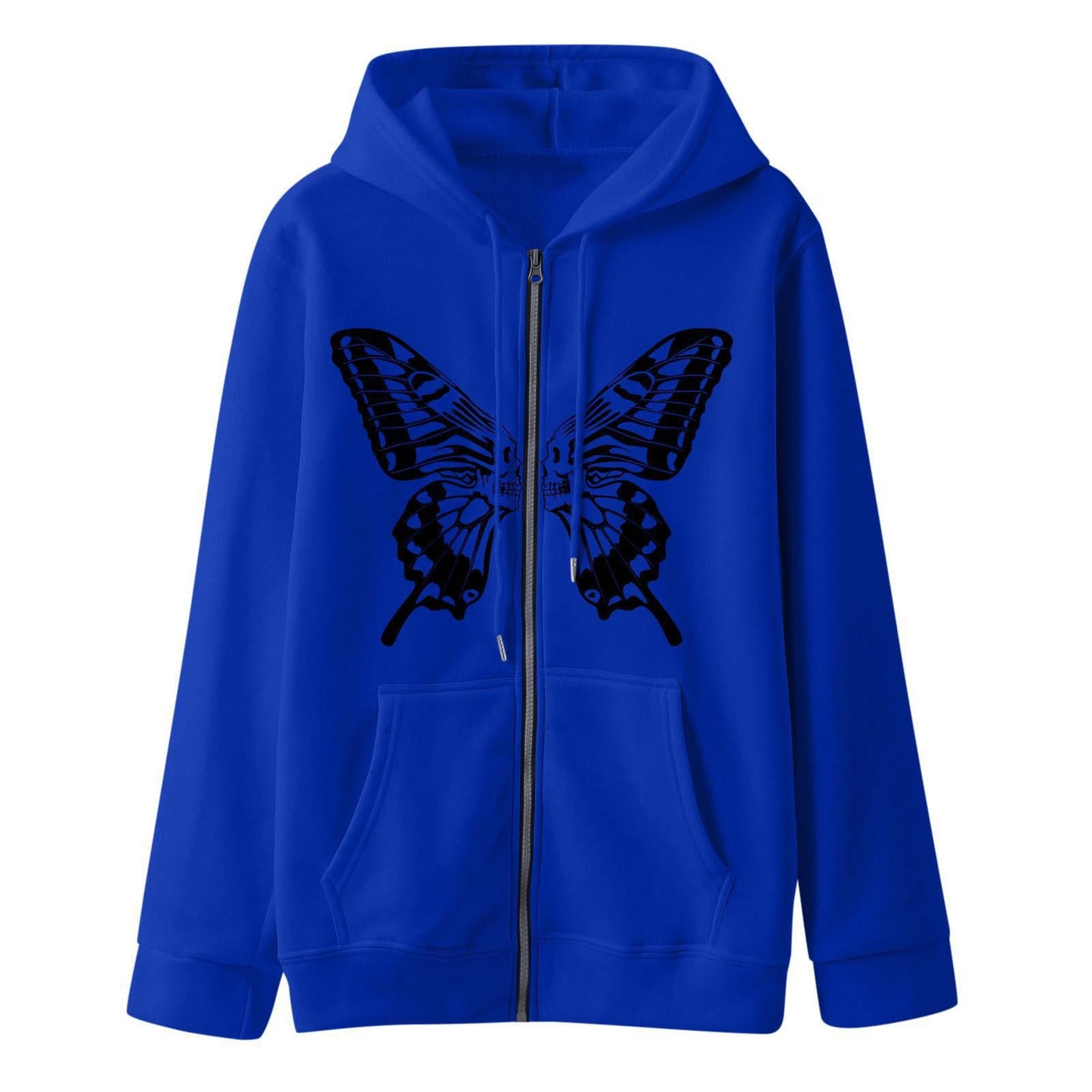 Damen Sweatjacke Kapuzenpullover Schmetterlingsdruck Eveloria
