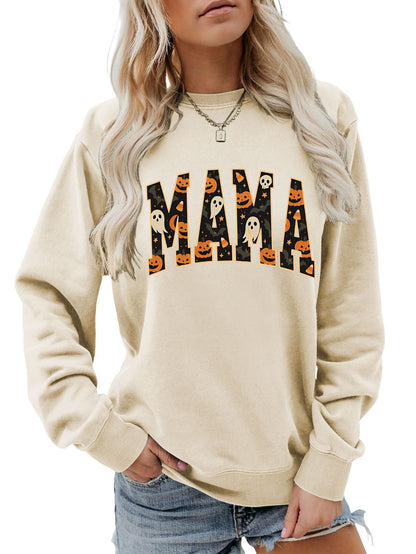 Damen Sweatshirt Halloween-Design Baumwolle Komfort Schnitt