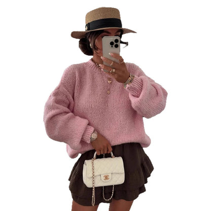 Damen Oversized Strickpullover Voluminöse Ärmel Modern Eveloria