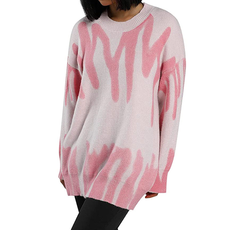 Damen Pullover Groß locker Farbverlauf Eveloria