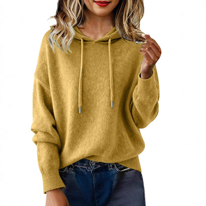 Damen Oversized Kapuzensweatshirt Texturiert Kordelzug Grau