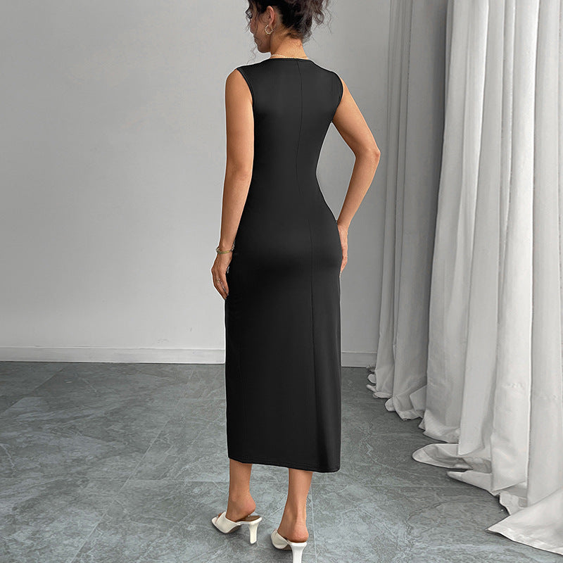 Damen Maxikleid mit Schleifendetails und seitlichem Schlitz Eveloria