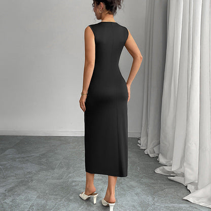 Damen Maxikleid mit Schleifendetails und seitlichem Schlitz Eveloria