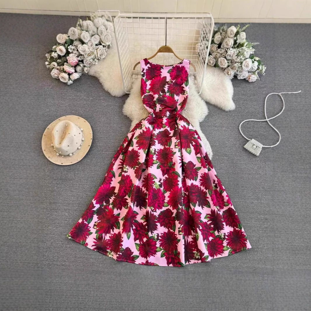 Damen Maxikleid Floral Tailliert Eveloria