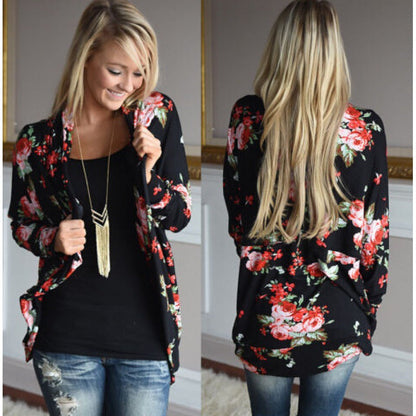 Damen Langarmshirt Floralmuster Lässiger Schnitt
