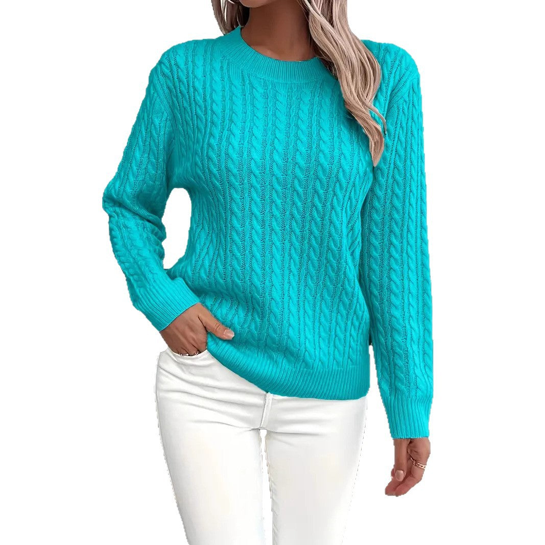 Damen Strickpullover Zopfdesign Elegantes Design