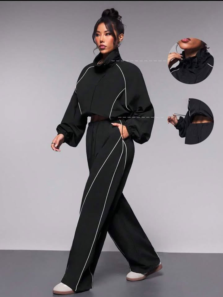 Damen Windbreaker-Jacke Lässiger Schnitt Elastisch Hocher Kragen