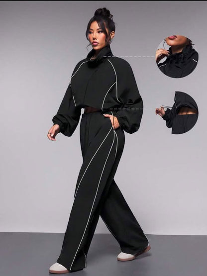 Damen Windbreaker-Jacke Lässiger Schnitt Elastisch Hocher Kragen
