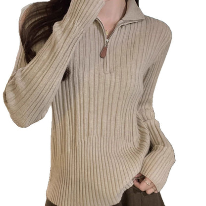 Damen Sweatshirt Stehkragen Elegant Geschnitten Eveloria