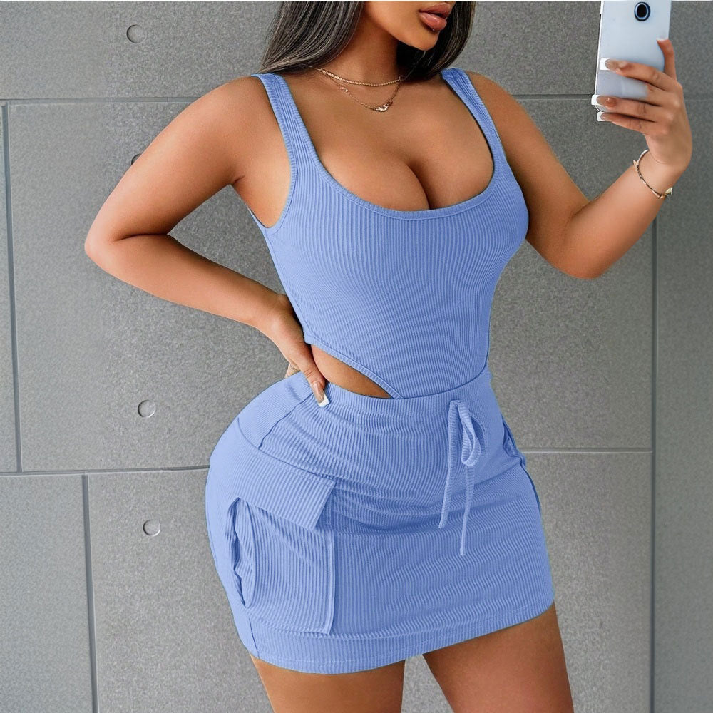 Damen Kleid mit Taschen Elastisch Eveloria - Eveloria