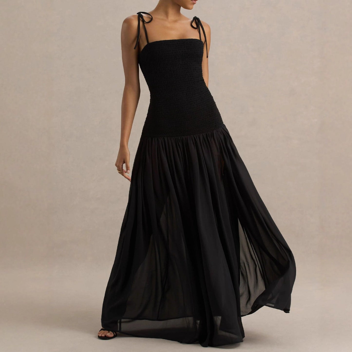 Damen Maxi-Kleid Verstellbare Spaghettiträger Eleganter Schnitt