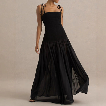 Damen Maxi-Kleid Verstellbare Spaghettiträger Eleganter Schnitt
