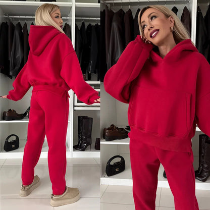 Damen Hoodie Hochkragen Kuschelfleece Jogginghose Eveloria