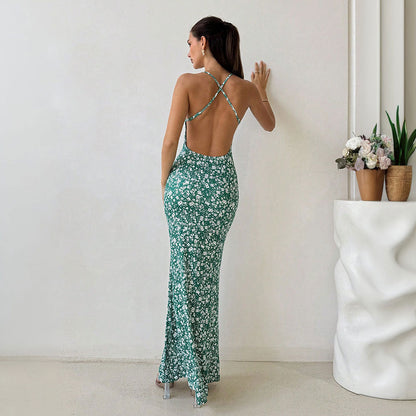 Damen Maxikleid Floraldruck Verstellbare Träger