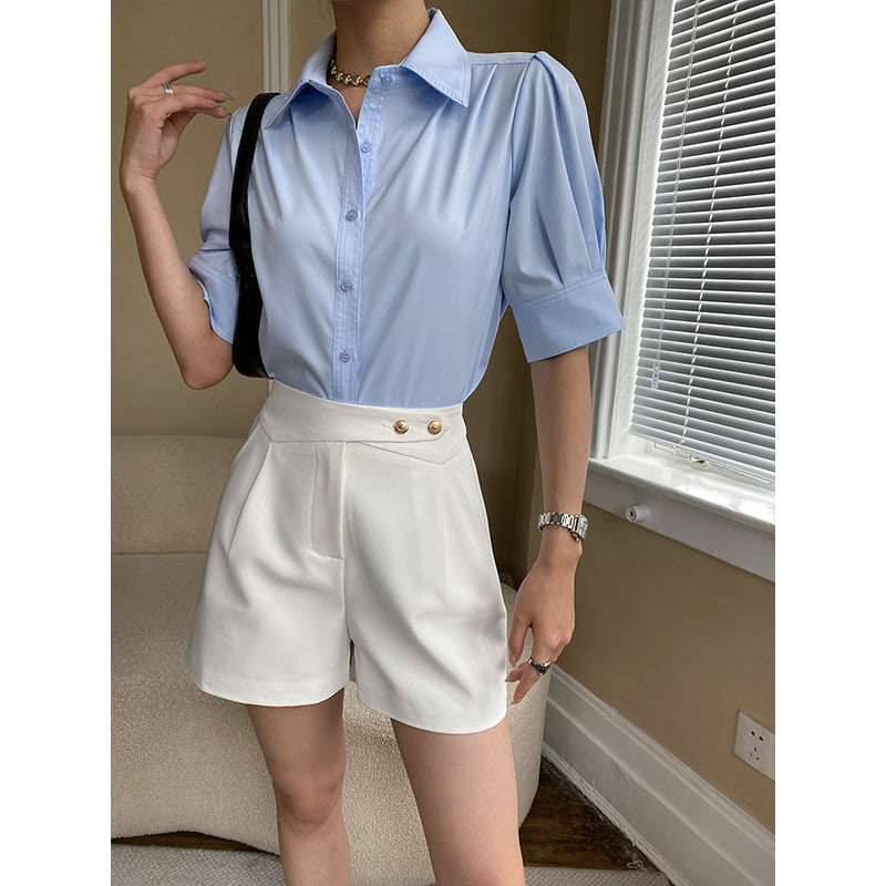 Damen Bluse Puffärmel Eveloria