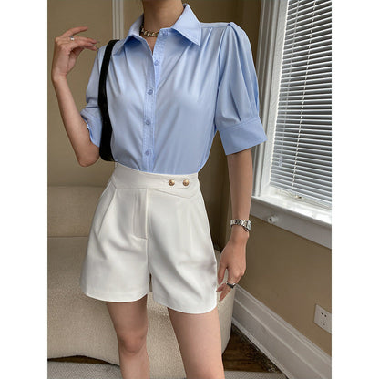 Damen Bluse Puffärmel Eveloria