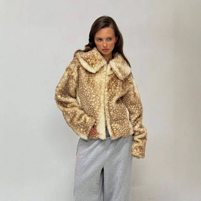Damen Kunstfelljacke Modisch Eveloria