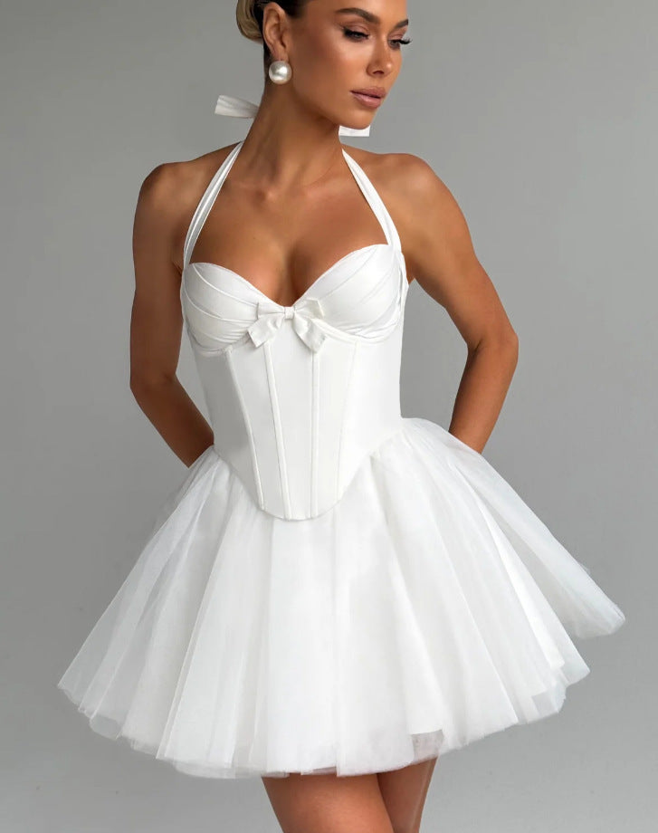 Damen Cocktailkleid Korboberteil Tüllrock Eveloria