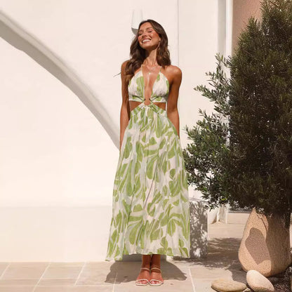Damen Maxikleid Florales Design Luftig Eveloria