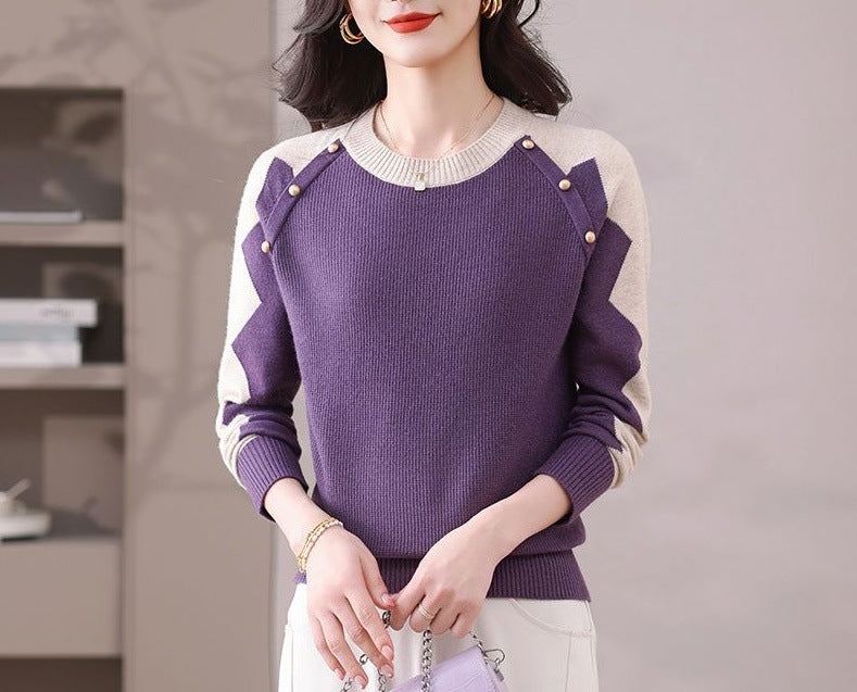 Damen Pullover Lässig mit Applikationen Eveloria