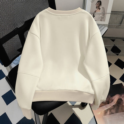 Damen Sweatshirt mit Schleifenmotiv Moderner Schnitt Grau