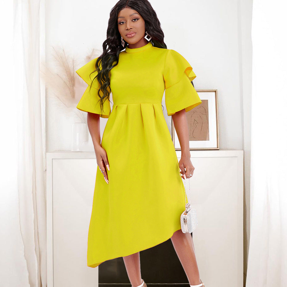Damen Asymmetrisches Kleid ¾-Ärmel Eveloria