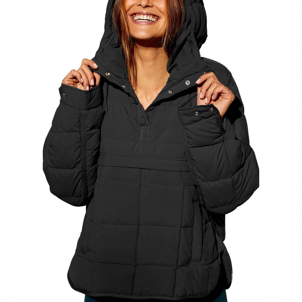 Damen Steppjacke Übergröße mit Kapuze Eveloria - Eveloria