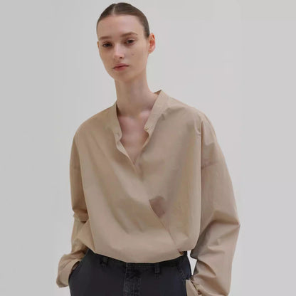 Damen Asymmetrische Bluse Minimalistisch Eveloria