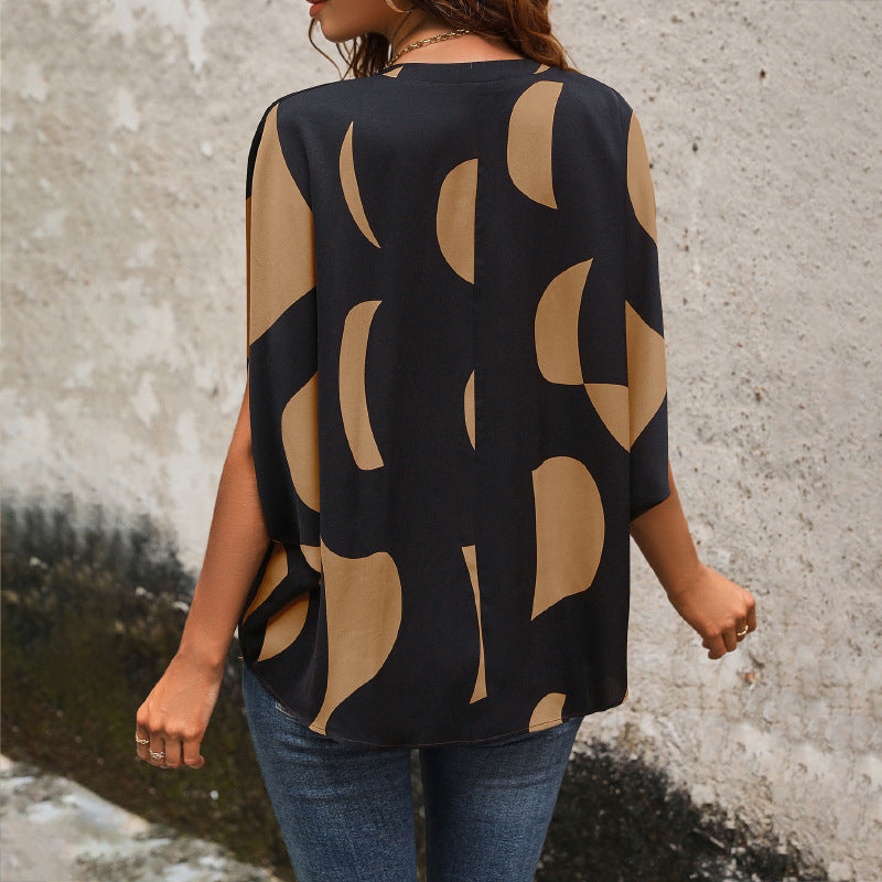 Damen Bluse Modernes Grafikdesign Locker Passform