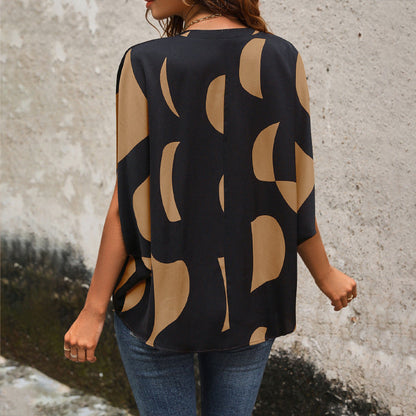 Damen Bluse Modernes Grafikdesign Locker Passform