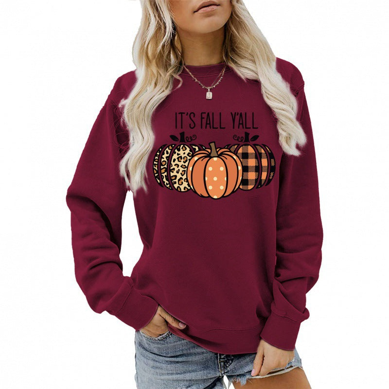 Damen Sweatshirt Herbstmotiv Baumwolle Bequem Grau