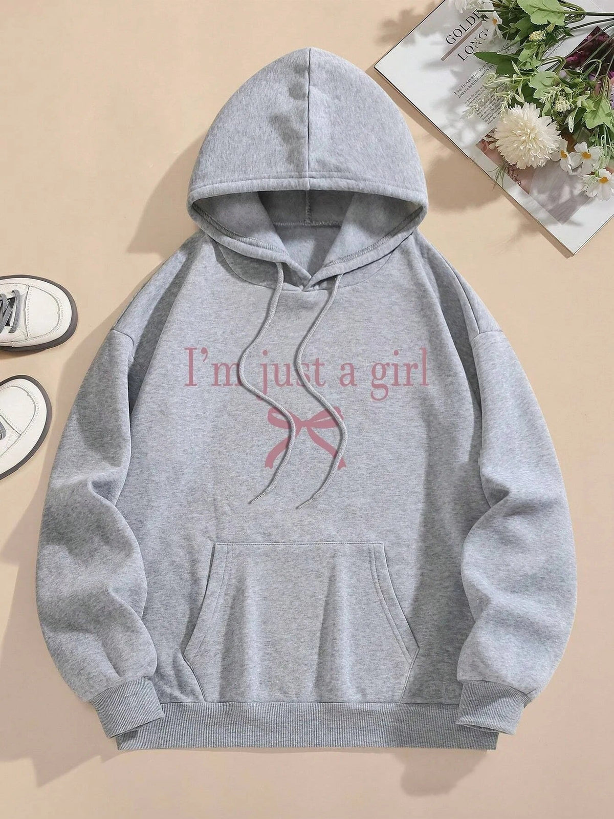 Damen Kapuzenpullover Klassischer Schnitt Moderner Spruch
