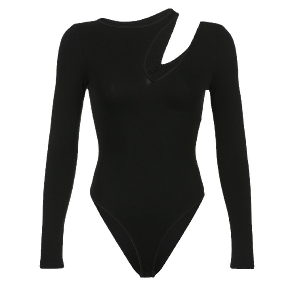 Damen Langarmshirt Asymmetrischer Ausschnitt Eveloria