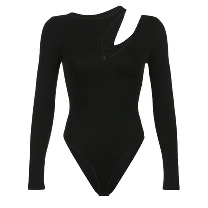 Damen Langarmshirt Asymmetrischer Ausschnitt Eveloria